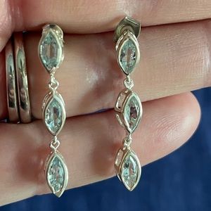 Authentic Aquamarine and Silver Earrings